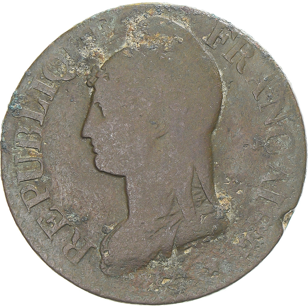 Monnaie, France, Dupré, 5 Centimes, AN 8, Bordeaux, TB, Bronze, Gadoury:126