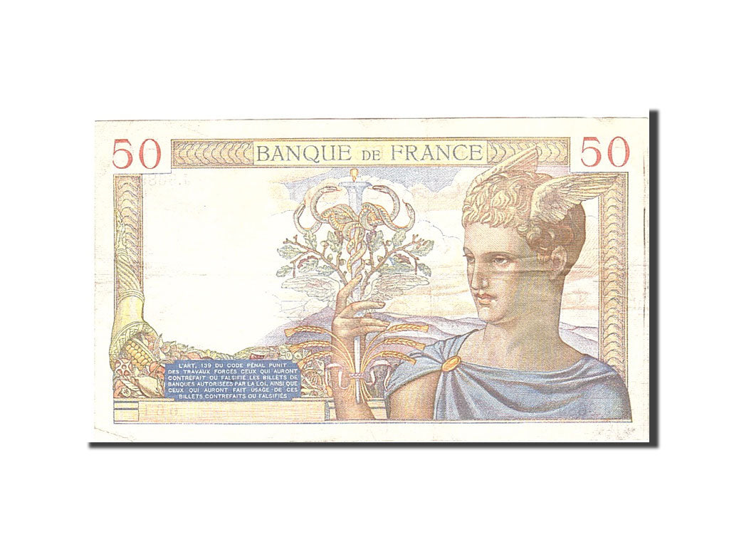 Banknot, Francja, 50 Francs, 1939, 1939-02-16, EF(40-45), Fayette:18.22, KM:85b