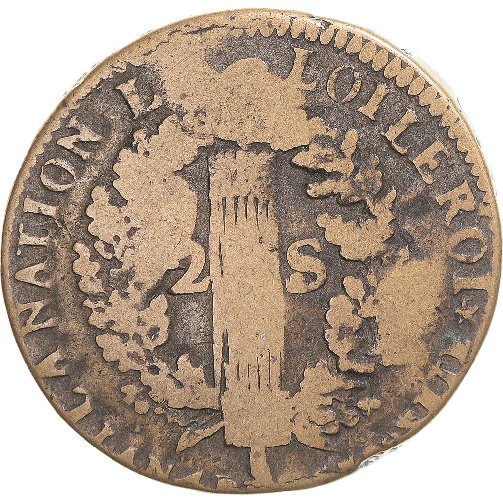 Münze, Frankreich, Louis XVI, 2 Sols, 1792 / AN 4, Rouen, SGE+, Métal de
