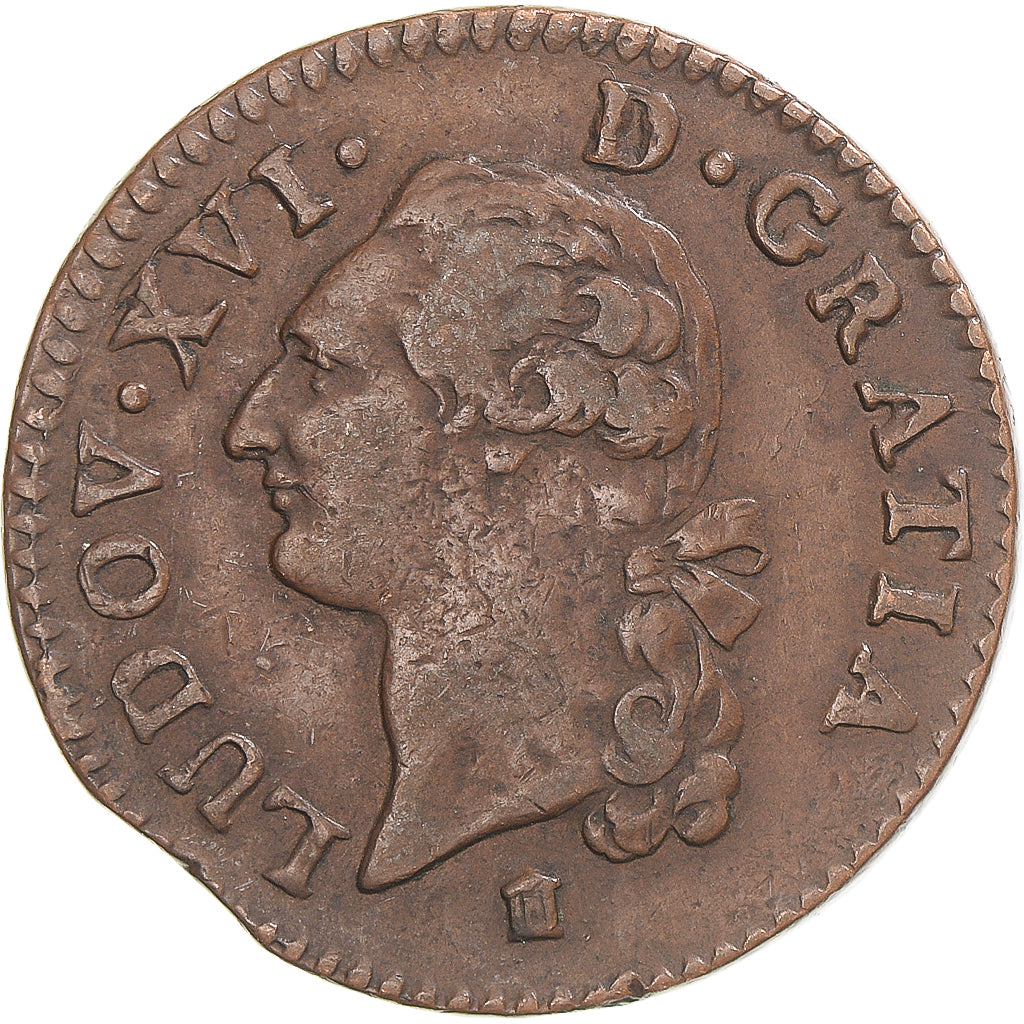 Münze, Frankreich, Louis XVI, Sol, 1788, Bordeaux, S+, Kupfer, Gadoury:350