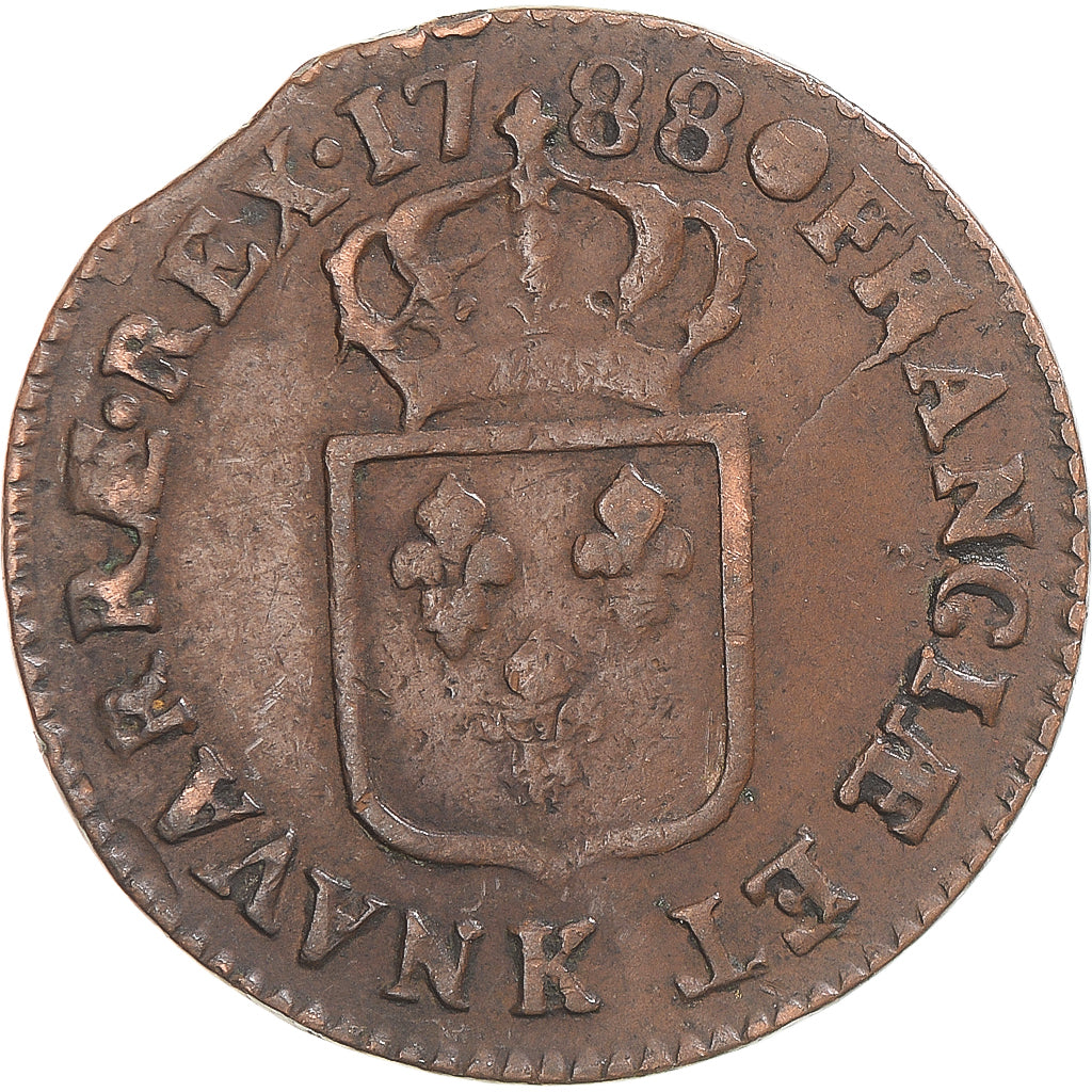 Münze, Frankreich, Louis XVI, Sol, 1788, Bordeaux, S+, Kupfer, Gadoury:350