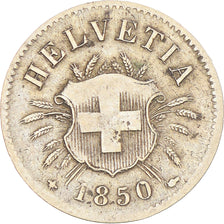 Coin, Switzerland, Écusson, 5 Rappen, 1850, Strasbourg, VF(30-35), Billon