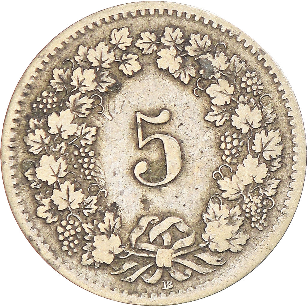 Coin, Switzerland, Écusson, 5 Rappen, 1850, Strasbourg, VF(30-35), Billon