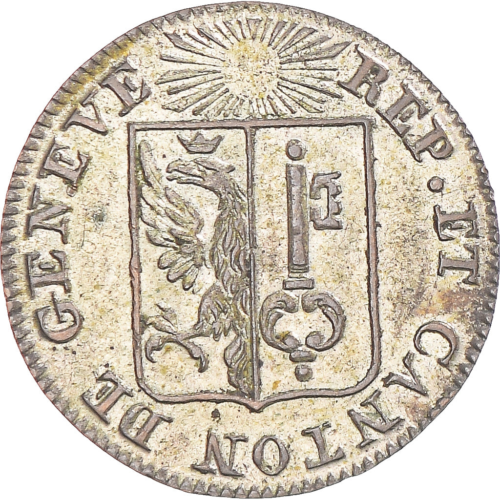 Coin, SWISS CANTONS, Sol, 1833, Genève, EF(40-45), Billon
