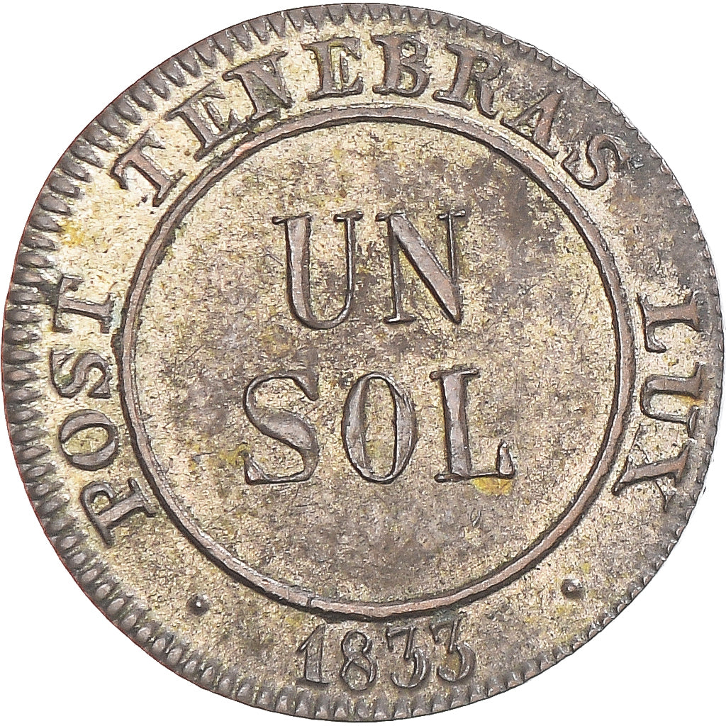 Coin, SWISS CANTONS, Sol, 1833, Genève, EF(40-45), Billon
