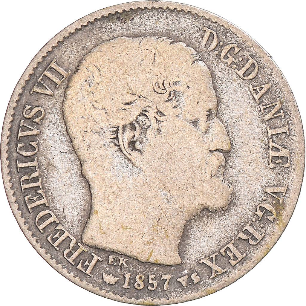 Monnaie, Danemark, Frederik VII, 16 Skilling Rigsmont, 1857, Copenhagen, TB