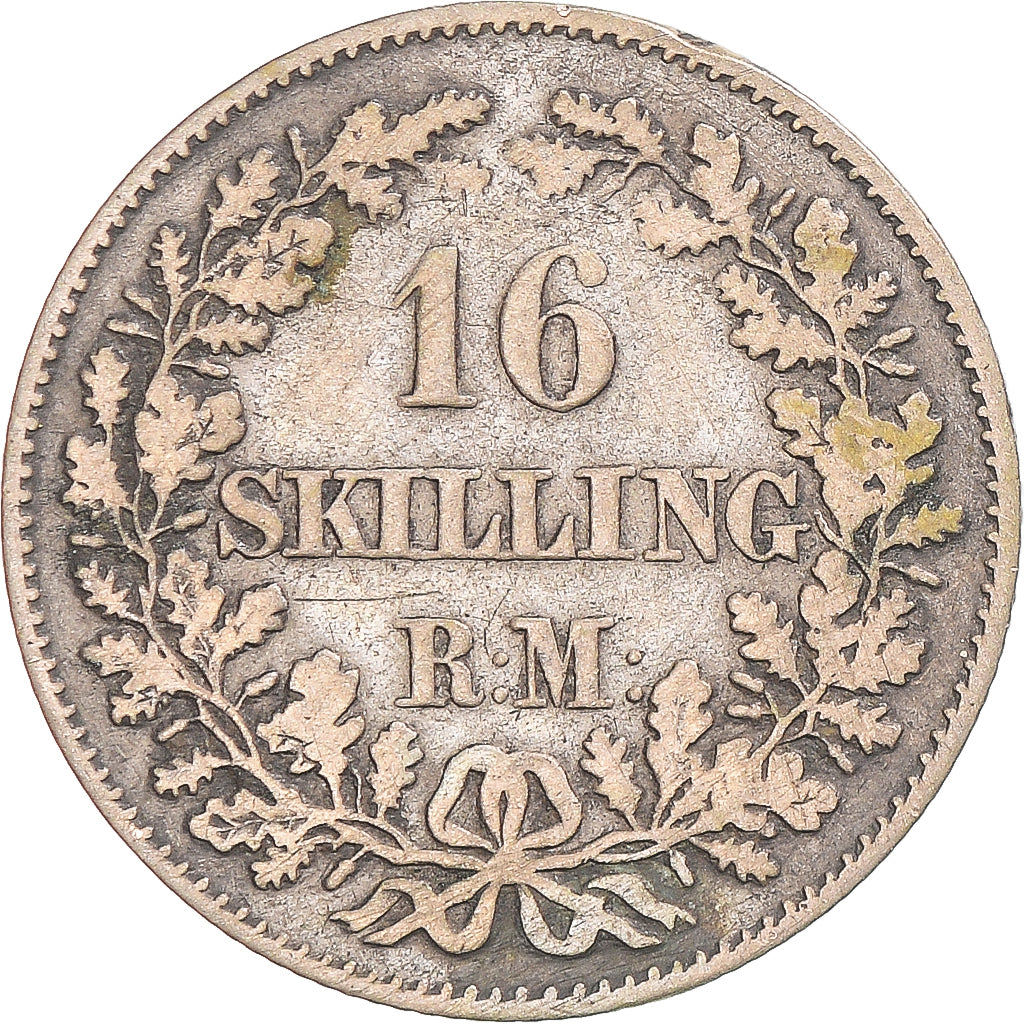 Monnaie, Danemark, Frederik VII, 16 Skilling Rigsmont, 1857, Copenhagen, TB