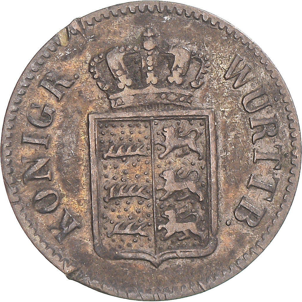Coin, German States, Guillaume I, 3 Kreuzer, 1851, VF(30-35), Silver