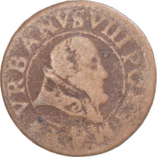 Coin, France, PAPAL STATES-AVIGNON, Urban VIII, Double Tournois, 1623-1644