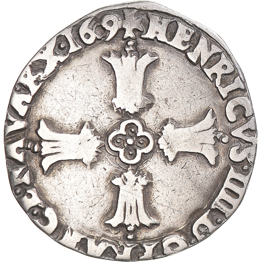 Monnaie, France, Henri IV, 1/4 Ecu, 1609, Bayonne, TB+, Argent, Gadoury:597