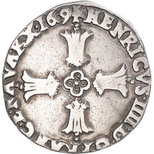 Monnaie, France, Henri IV, 1/4 Ecu, 1609, Bayonne, TB+, Argent, Gadoury:597