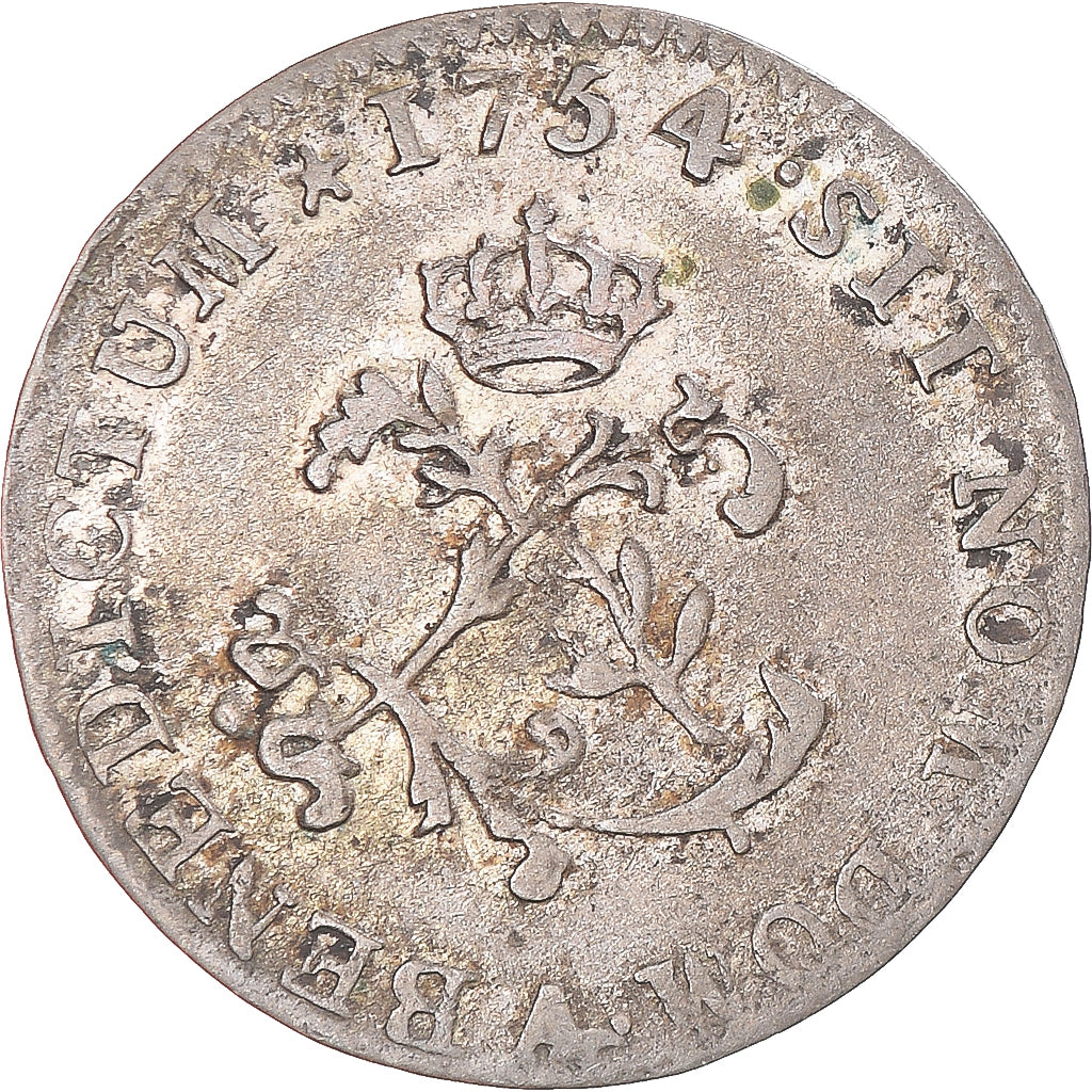 Münze, Frankreich, Louis XV, Double Sol, 1754, Paris, S+, Silber, Gadoury:281