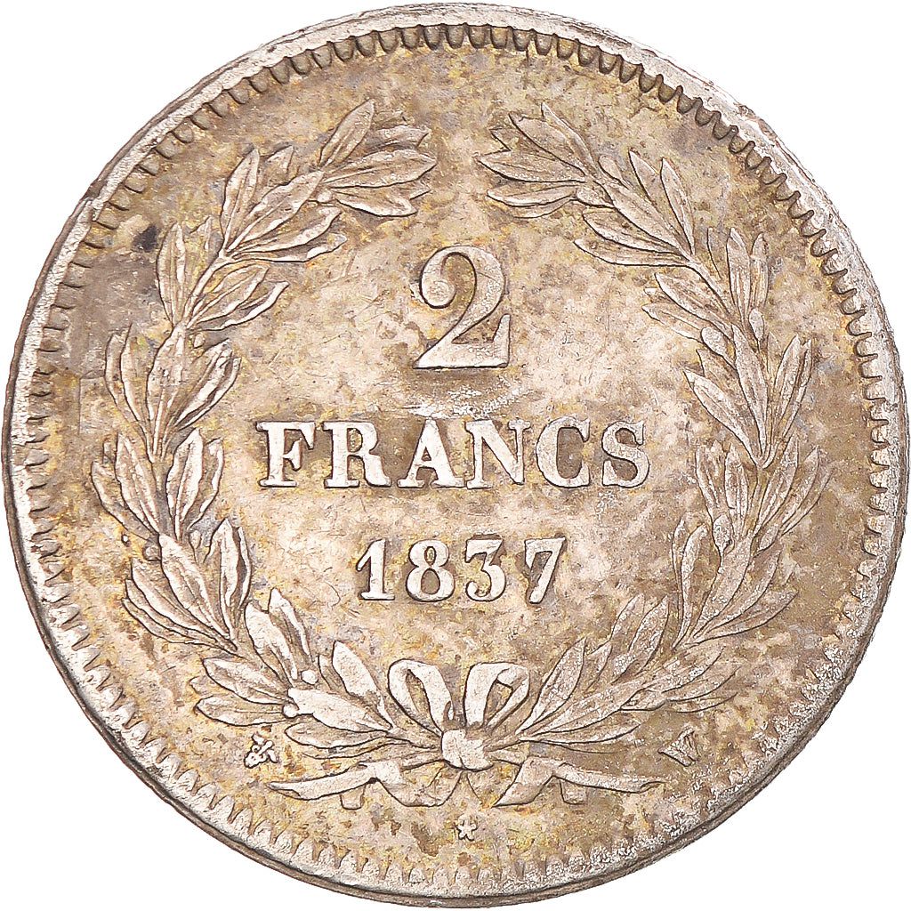 Coin, France, Louis-Philippe, 2 Francs, 1837, Lille, VF(30-35), Silver