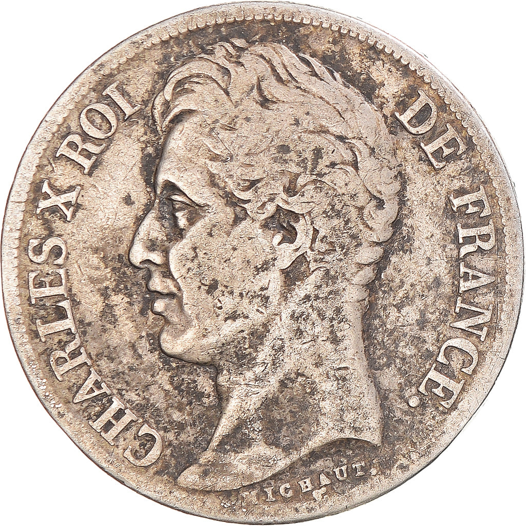 Munten, Frankrijk, Charles X, 2 Francs, 1827, Lille, FR+, Zilver, Gadoury:516