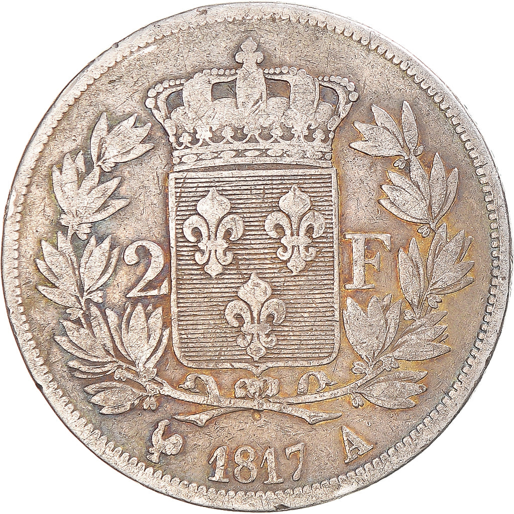 Münze, Frankreich, Louis XVIII, 2 Francs, 1817, Paris, S+, Silber, Gadoury:513