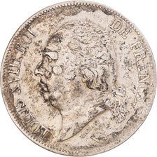 Coin, France, Louis XVIII, 5 Francs, 1824, Lille, EF(40-45), Silver, Gadoury:614