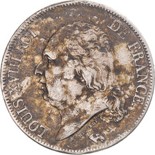 Coin, France, Louis XVIII, 5 Francs, 1824, Perpignan, EF(40-45), Silver
