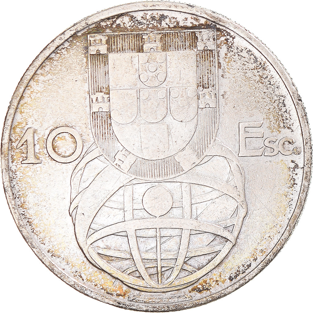 Coin, Portugal, 10 Escudos, 1954, AU(50-53), Silver