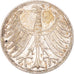 Coin, GERMANY - FEDERAL REPUBLIC, 5 Mark, 1966, Stuttgart, EF(40-45), Silver
