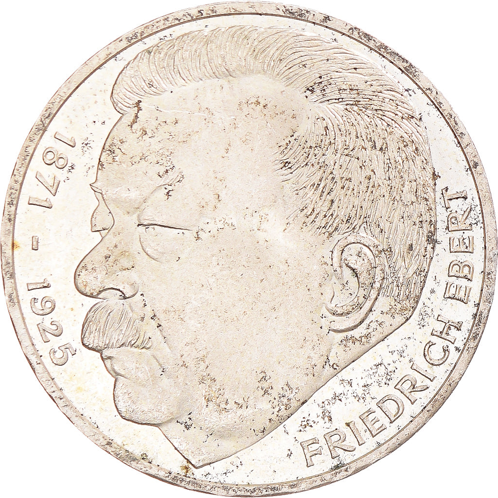 Münze, Bundesrepublik Deutschland, Friedrich Ebert, 5 Mark, 1975, Hamburg, SS+