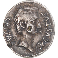 Münze, Augustus, Denarius, 19-18 BC, Fourrée, S+, Silber, RIC:37a