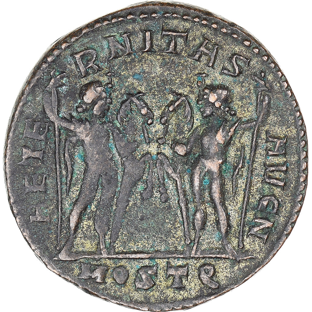 Moneta, Maxentius, Fraction Æ, 309, Ostia, VF(30-35), Brązowy, RIC:14