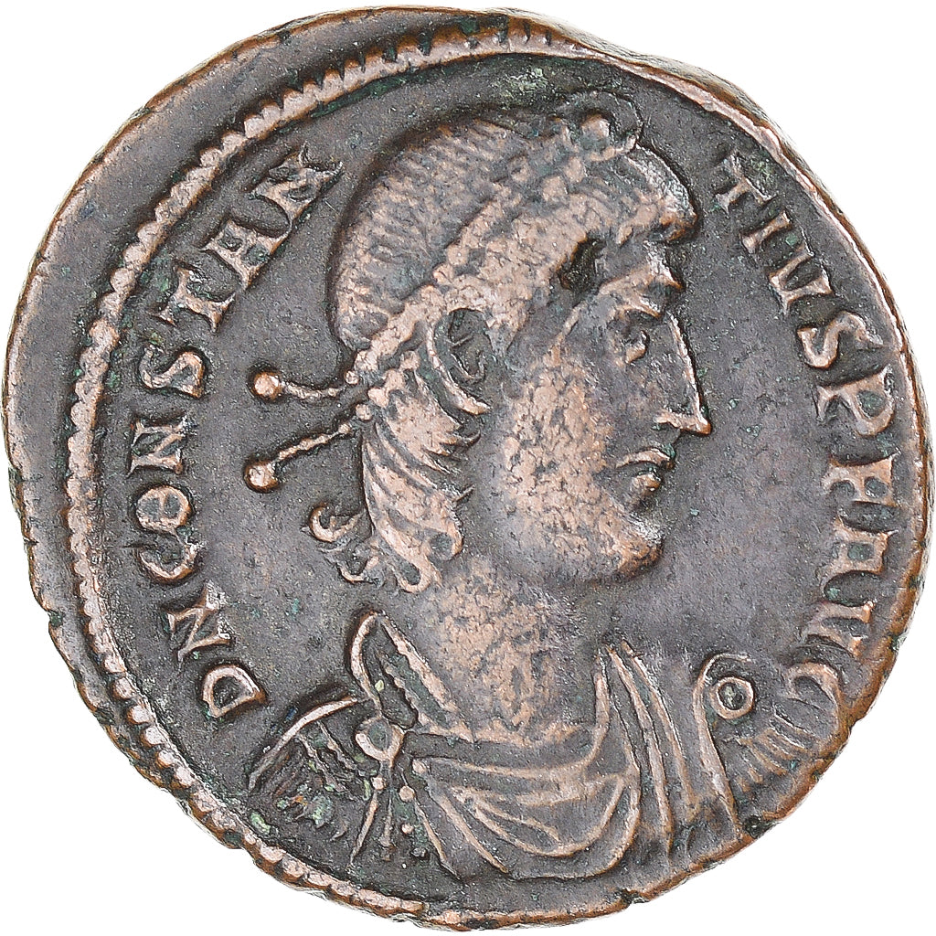 Monnaie, Constance II, Fraction Æ, 337-361, Thessalonique, TB+, Bronze