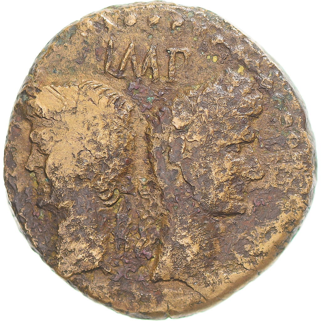 Coin, Augustus & Agrippa, As, 10-14 AD, Nîmes, F(12-15), Bronze