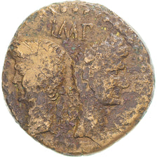 Coin, Augustus & Agrippa, As, 10-14 AD, Nîmes, F(12-15), Bronze