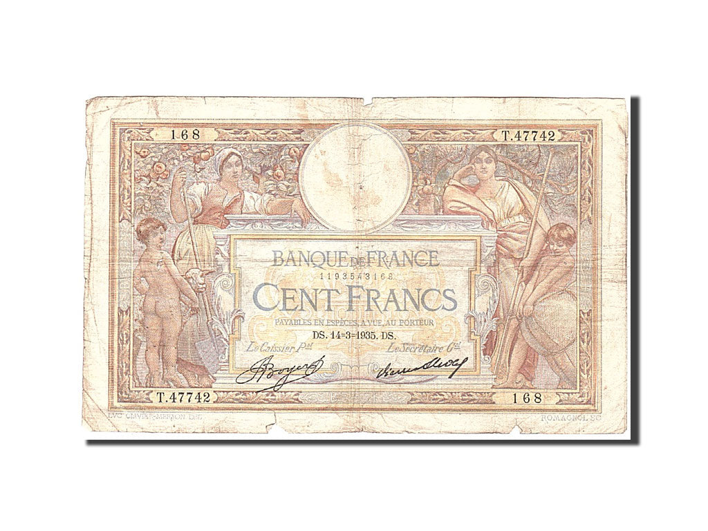 Billet, France, 100 Francs, 1935, 1935-03-14, B, Fayette:26.14, KM:78c