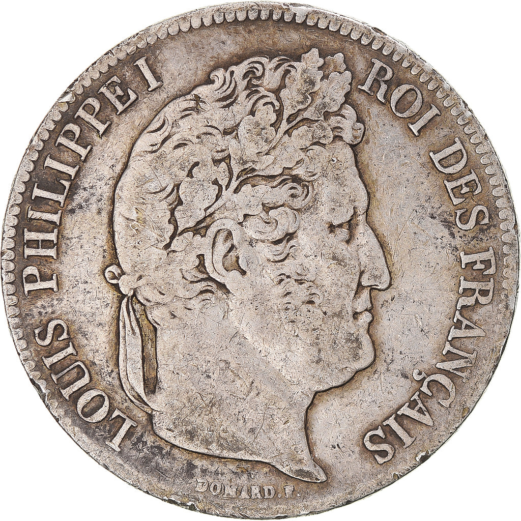 Coin, France, Louis-Philippe, 5 Francs, 1837, Paris, VF(20-25), Silver