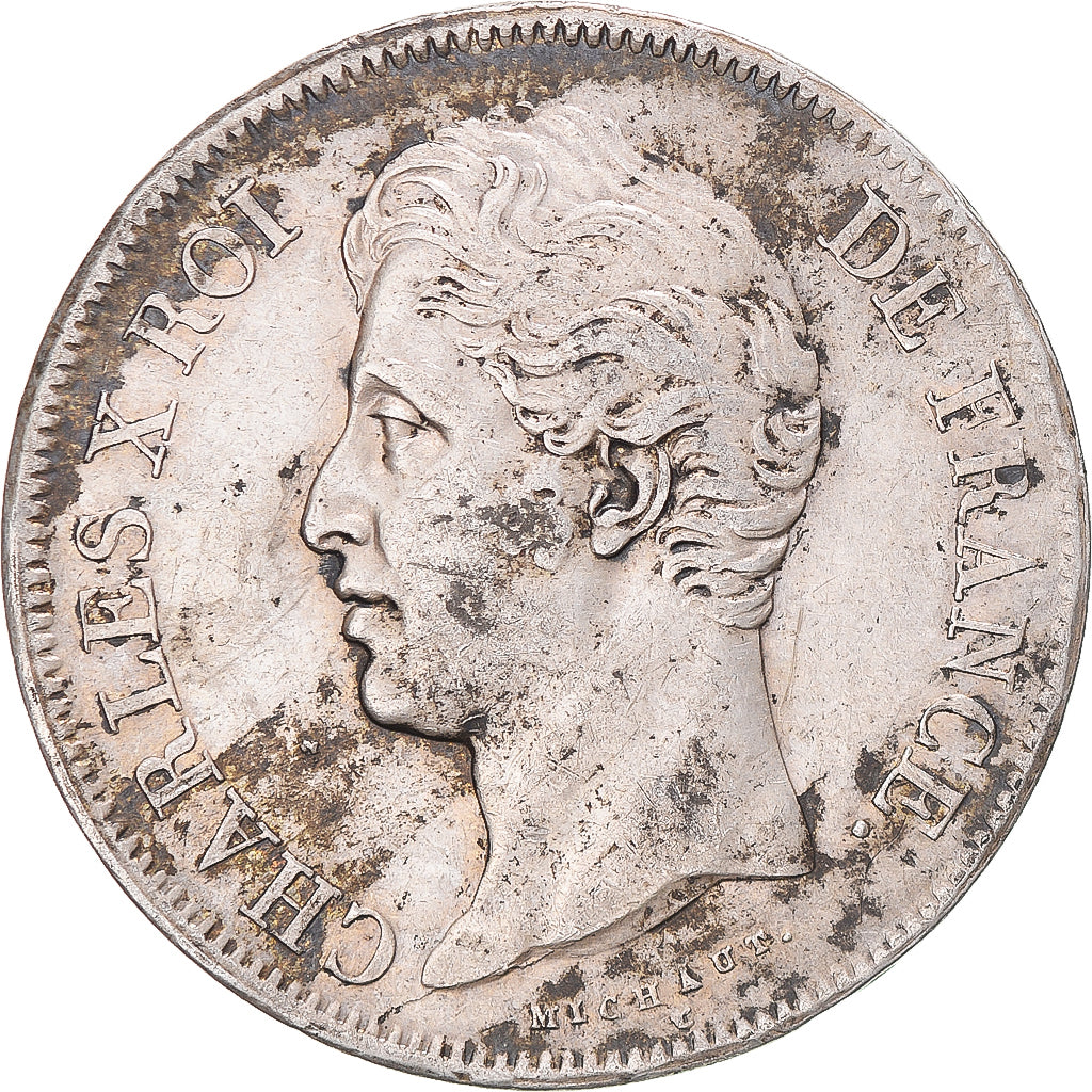 Münze, Frankreich, Charles X, 5 Francs, 1827, Lille, S+, Silber, Gadoury:644