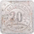 France, 20 Centimes, Tramways de Nantes, EF(40-45), Aluminium