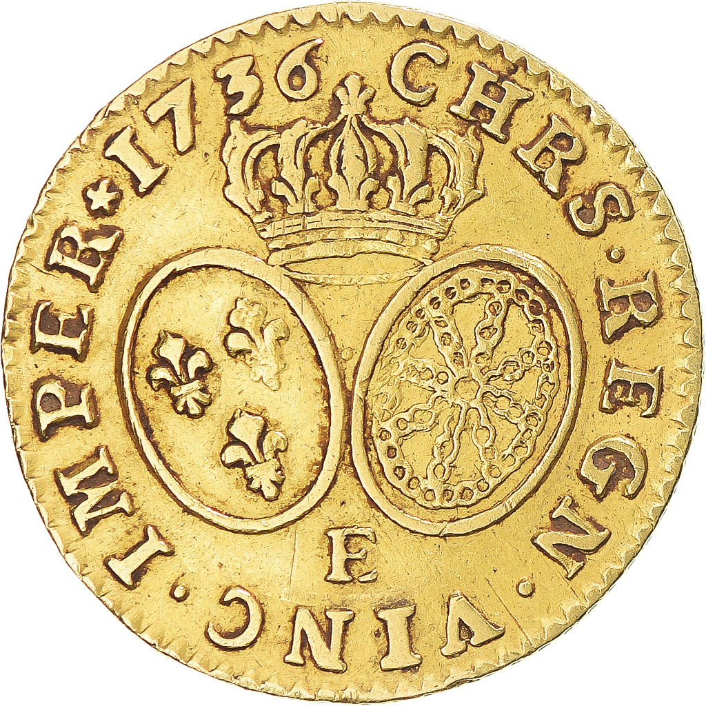 Coin, France, Louis XV, Louis d'or aux lunettes, 1736, Tours, VF(30-35), Gold