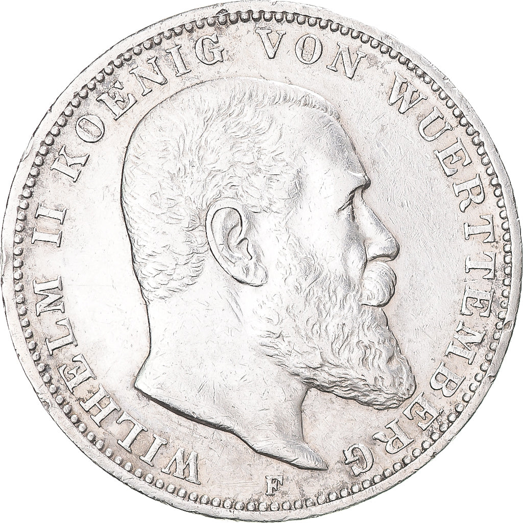 Moneta, GERMANIA - IMPERO, Wilhelm II, 3 Mark, 1909, Freudenstadt, BB+, Argento