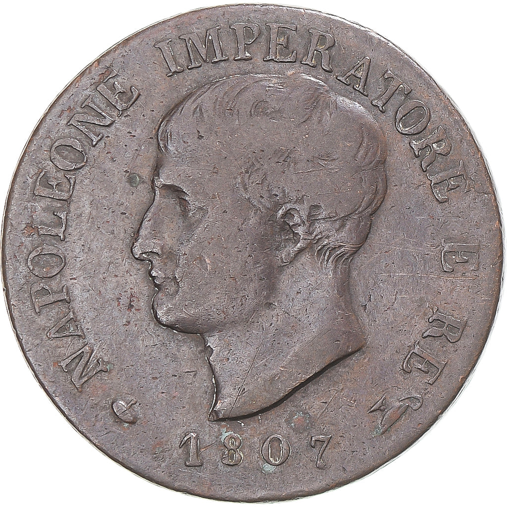 Munten, Italiaanse staten, Napoleon I, Soldo, 1807, Milan, FR+, Koper