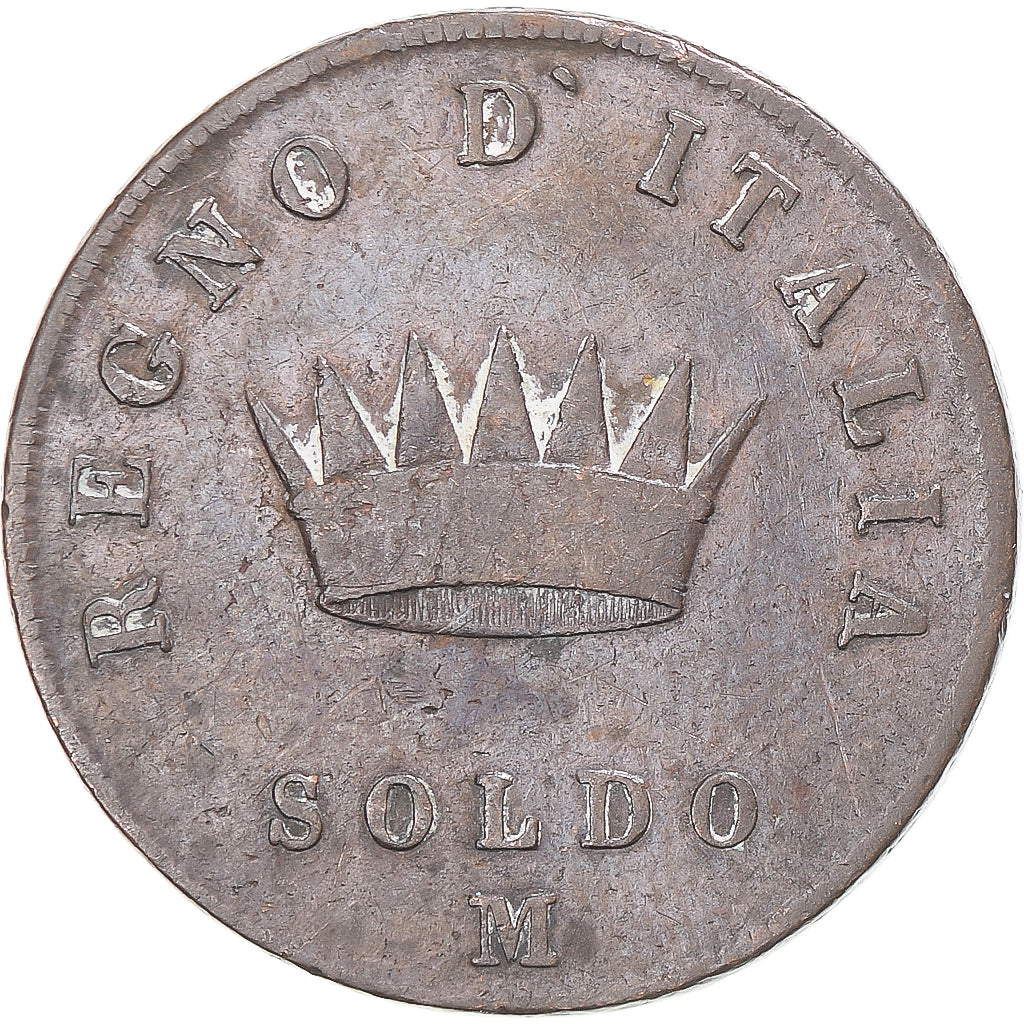 Munten, Italiaanse staten, Napoleon I, Soldo, 1807, Milan, FR+, Koper