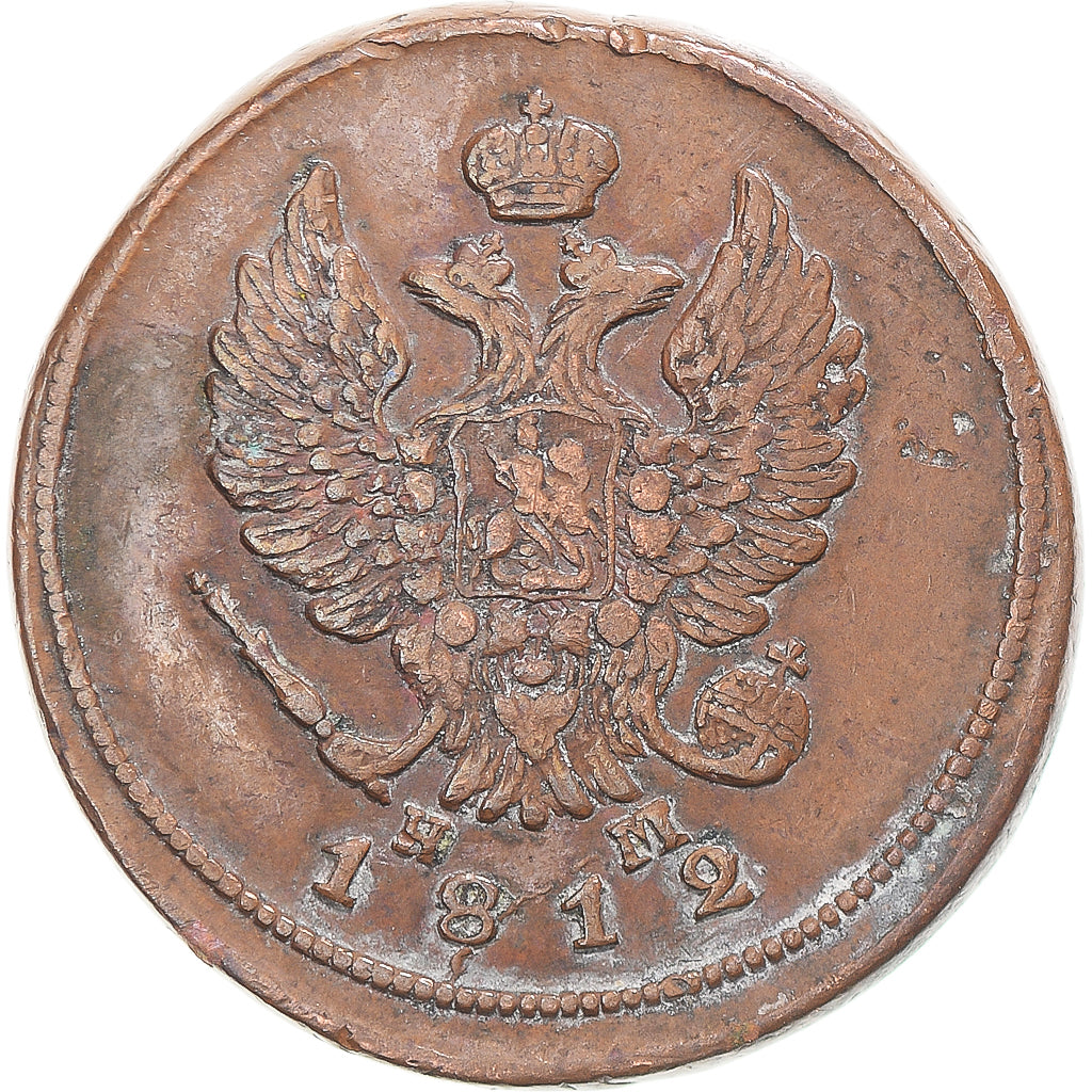 Monnaie, Russie, Alexander I, 2 Kopeks, 1812, Ekaterinbourg, TB+, Cuivre