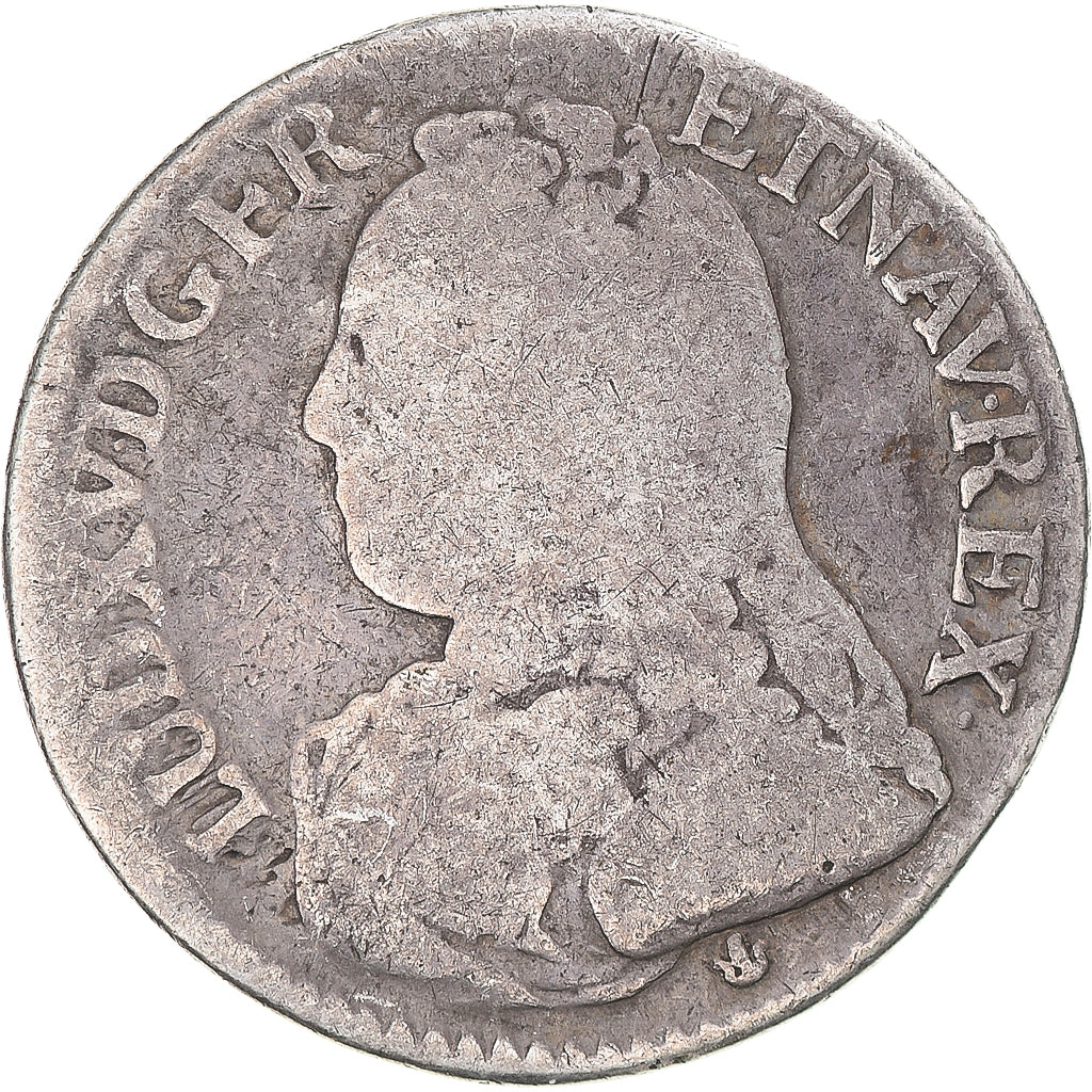 Munten, Frankrijk, Louis XV, 1/5 Écu aux branches d'olivier, 1727, Lyon, FR