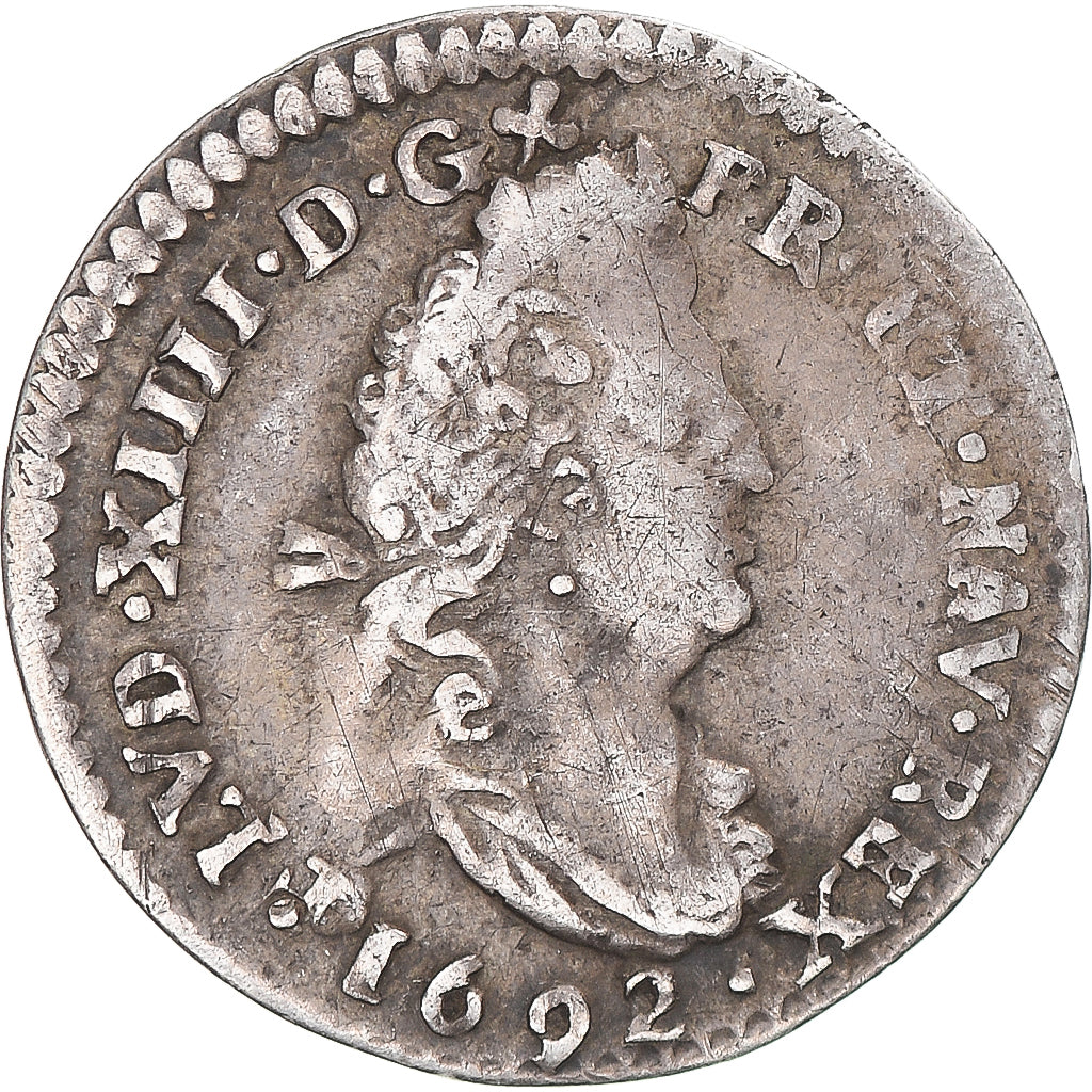 Münze, Frankreich, Louis XIV, 4 Sols aux 2 L, 1692, Reims, S+, Silber