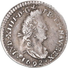 Münze, Frankreich, Louis XIV, 4 Sols aux 2 L, 1692, Reims, S+, Silber