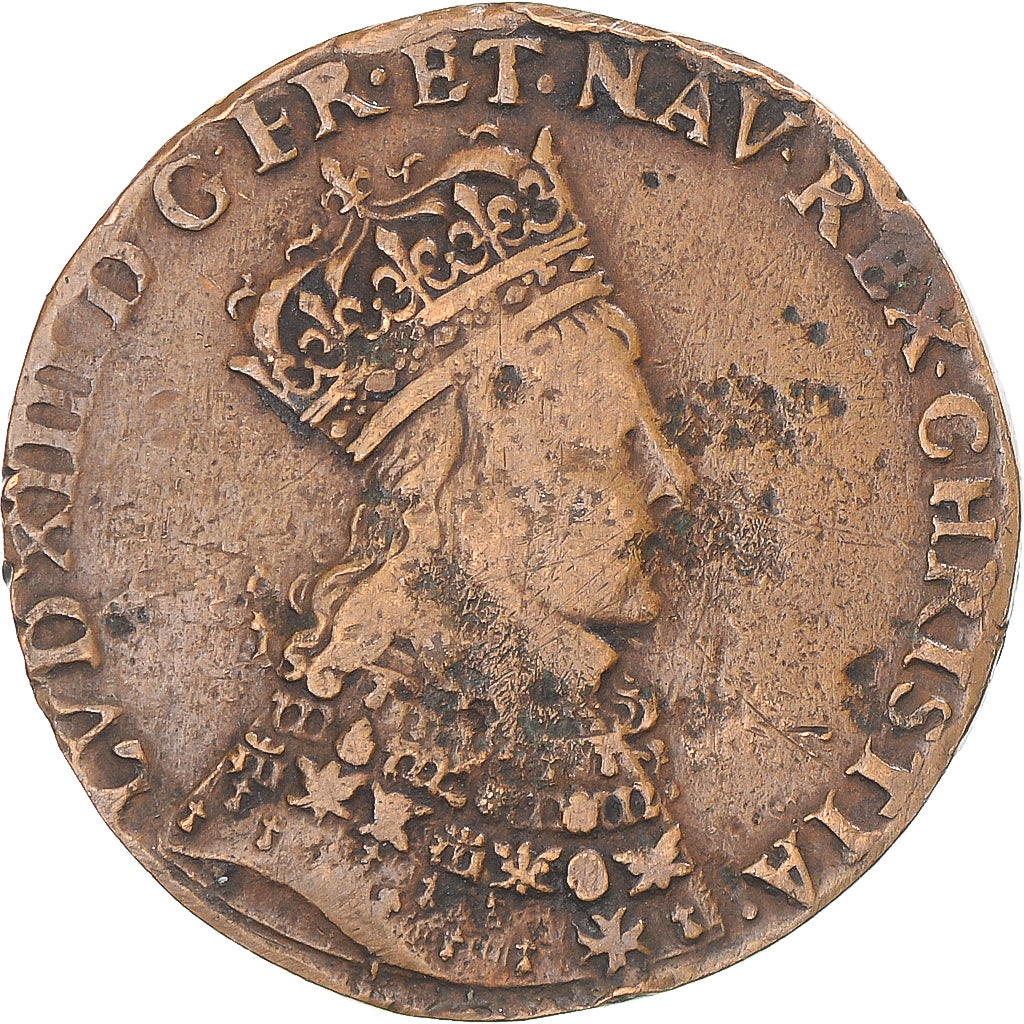 França, medalha, Louis XIV, Sacre à Reims, 1654, VF(30-35), Cobre