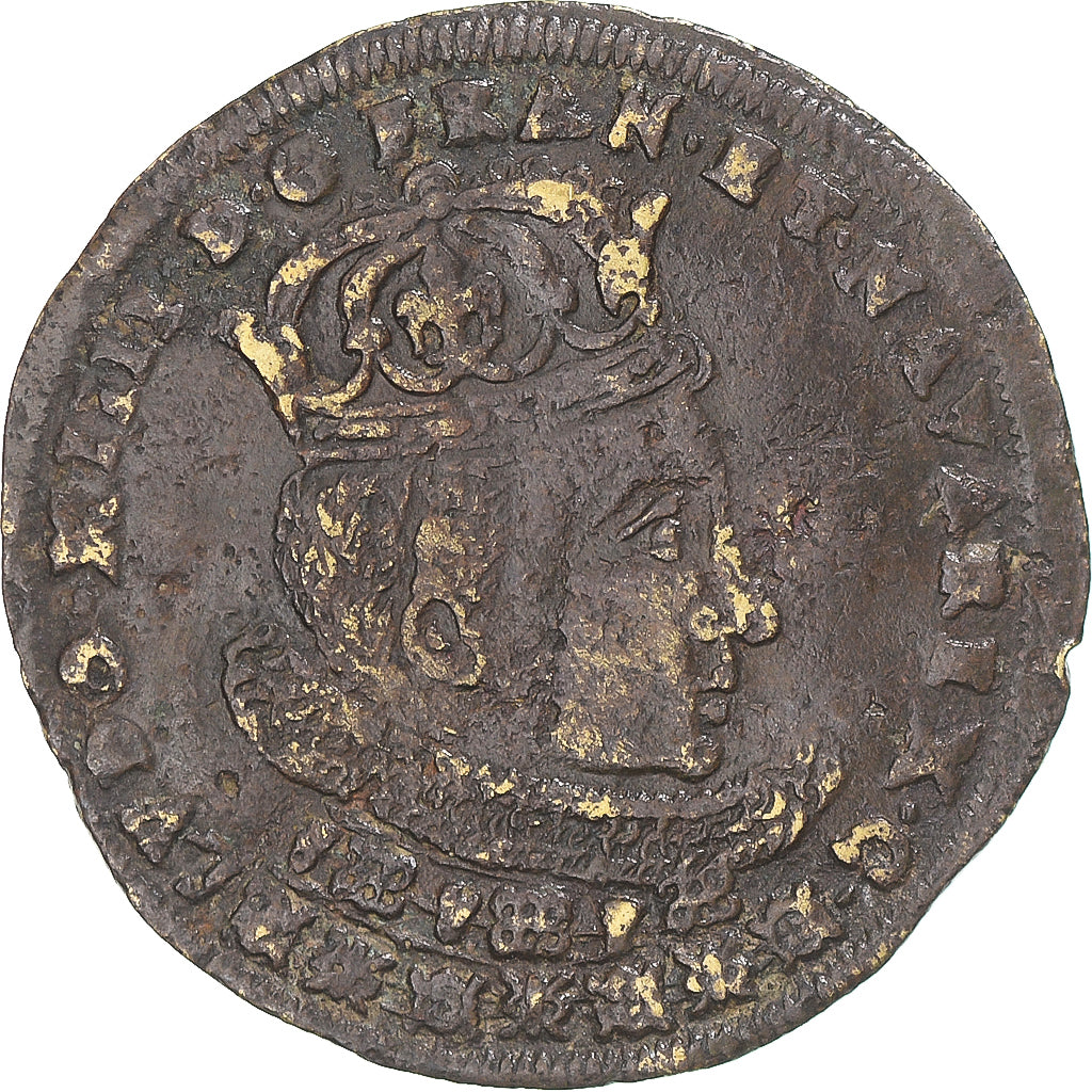Francia, medalla, Louis XIV, Sacre à Reims, 1654, BC+, Latón