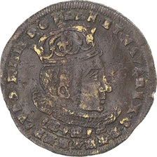 Francia, medalla, Louis XIV, Sacre à Reims, 1654, BC+, Latón