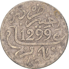 Moneda, Marruecos, Hassan I, 1/2 Dirham, 1881/1299 AH, BC+, Plata