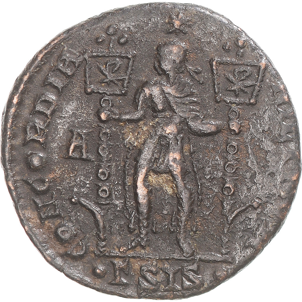 Moeda, Constantius II, Follis, 337-361, Siscia, VF(30-35), Bronze
