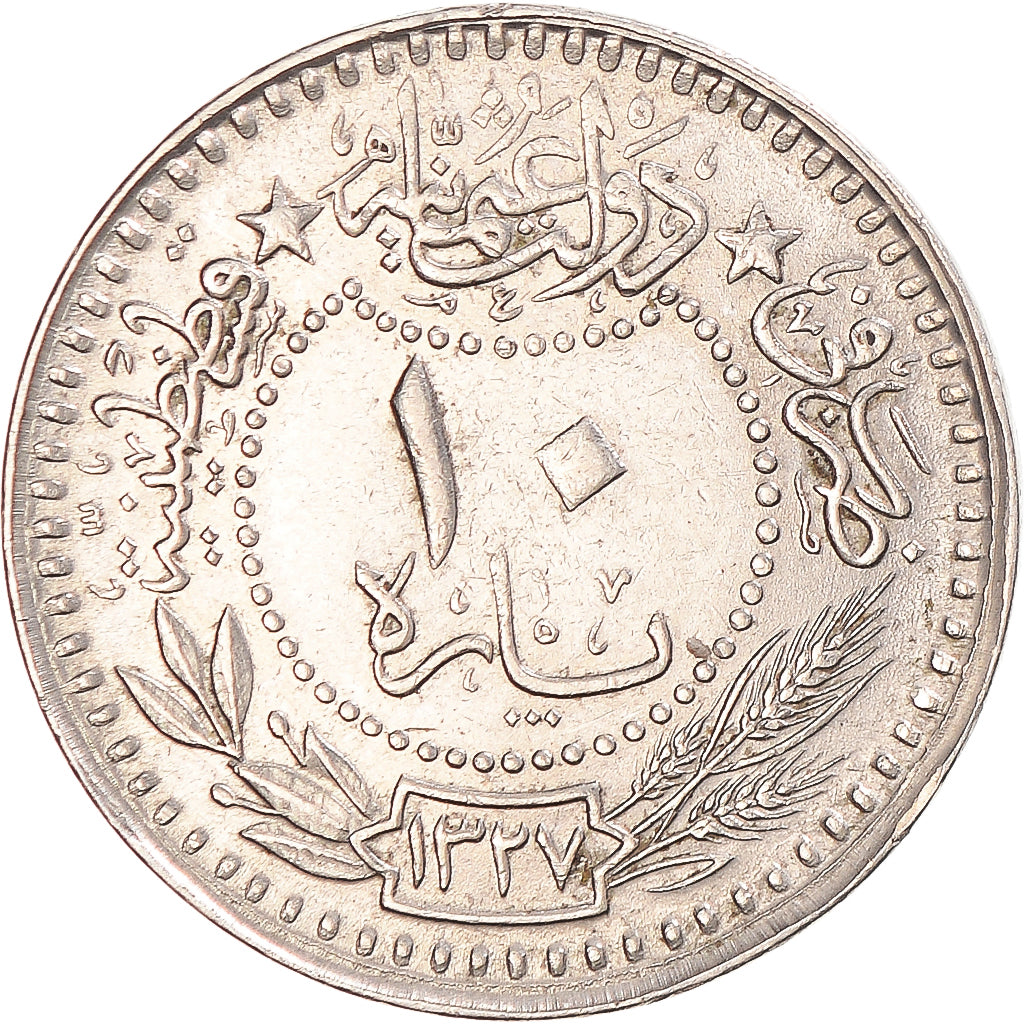 Monnaie, Turquie, Mehmed V, 10 Para, 1915/AH 1327, Istanbul, TTB+, Nickel