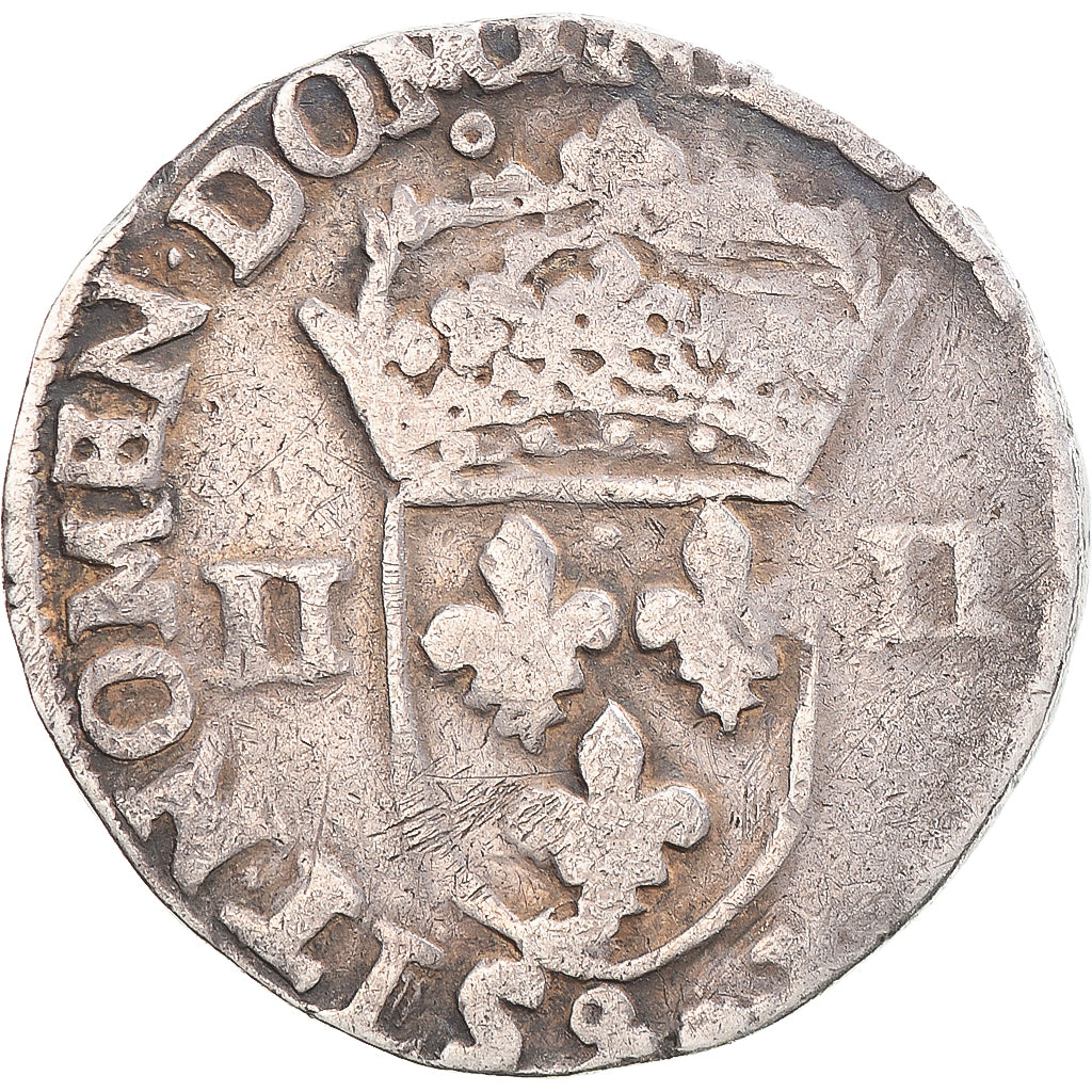 Moneta, Francia, Henri III, 1/4 d'écu à la croix de face, 1587, Rennes, B+