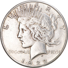 Coin, United States, Peace, Dollar, 1922, San Francisco, AU(50-53), Silver