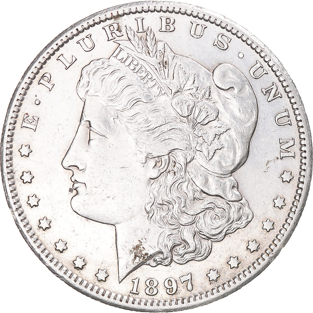 Coin, United States, Morgan, Dollar, 1897, San Francisco, MS(60-62), Silver
